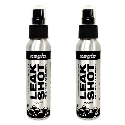2 x REGIN GAS LECK SHOT 100ml NACHFÜLLBARE SPRÜHFLASCHEN SERVICEBEUTEL FREUNDLICHE GRÖSSE