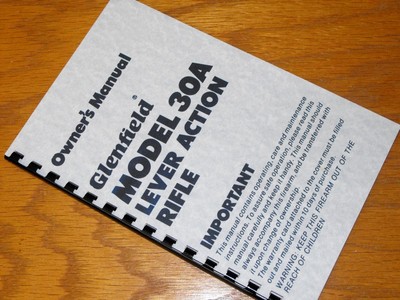 MARLIN GLENFIELD Model 30A LEVER ACTION Rifle OWNERS MANUAL