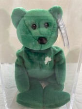 Ty Beanie Baby  Erin  The Irish Bear - 1997 - Retired PE Pellets MWMT in Case