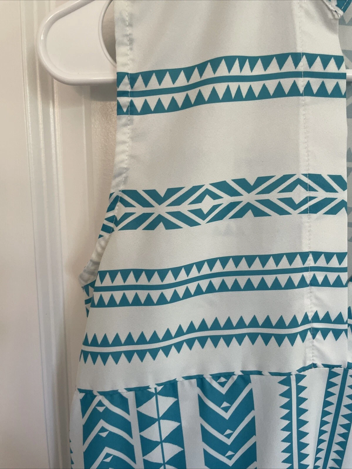 VETEMENTS Abito donna rosa marca Ripple fantasia bianco e verde acqua taglia small (pull tessuto)