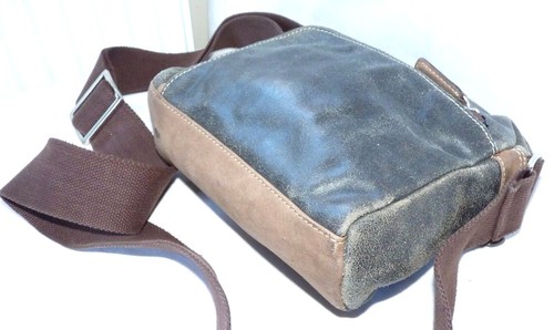 taurus womens black/brown distressed real leather messenger