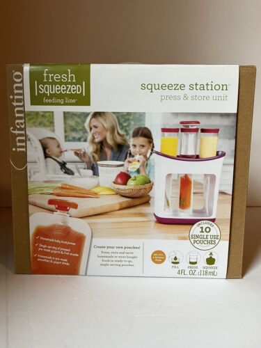Infantino Fresh Squeezed Squeeze Station Press & Store Unit w/ 10 Pouches NEW - Picture 1 of 5