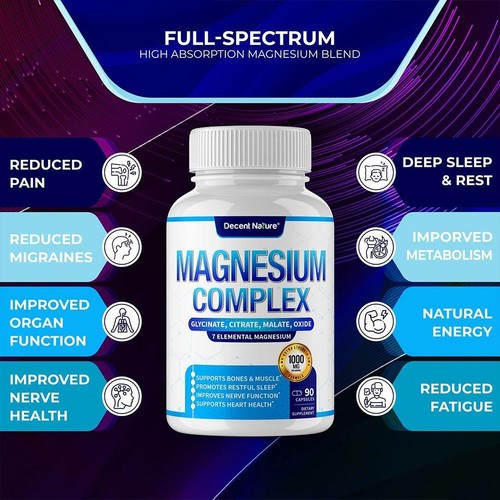 Magnesium Glycinate Capsules 1000mg Per Serving - 7 In1 Capsules 90cap - Picture 10 of 10