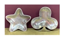 VINTAGE ONE STAR & ONE SPADE/CLUB POLISHED ALUMINUM? DISH MADE IN INDIA