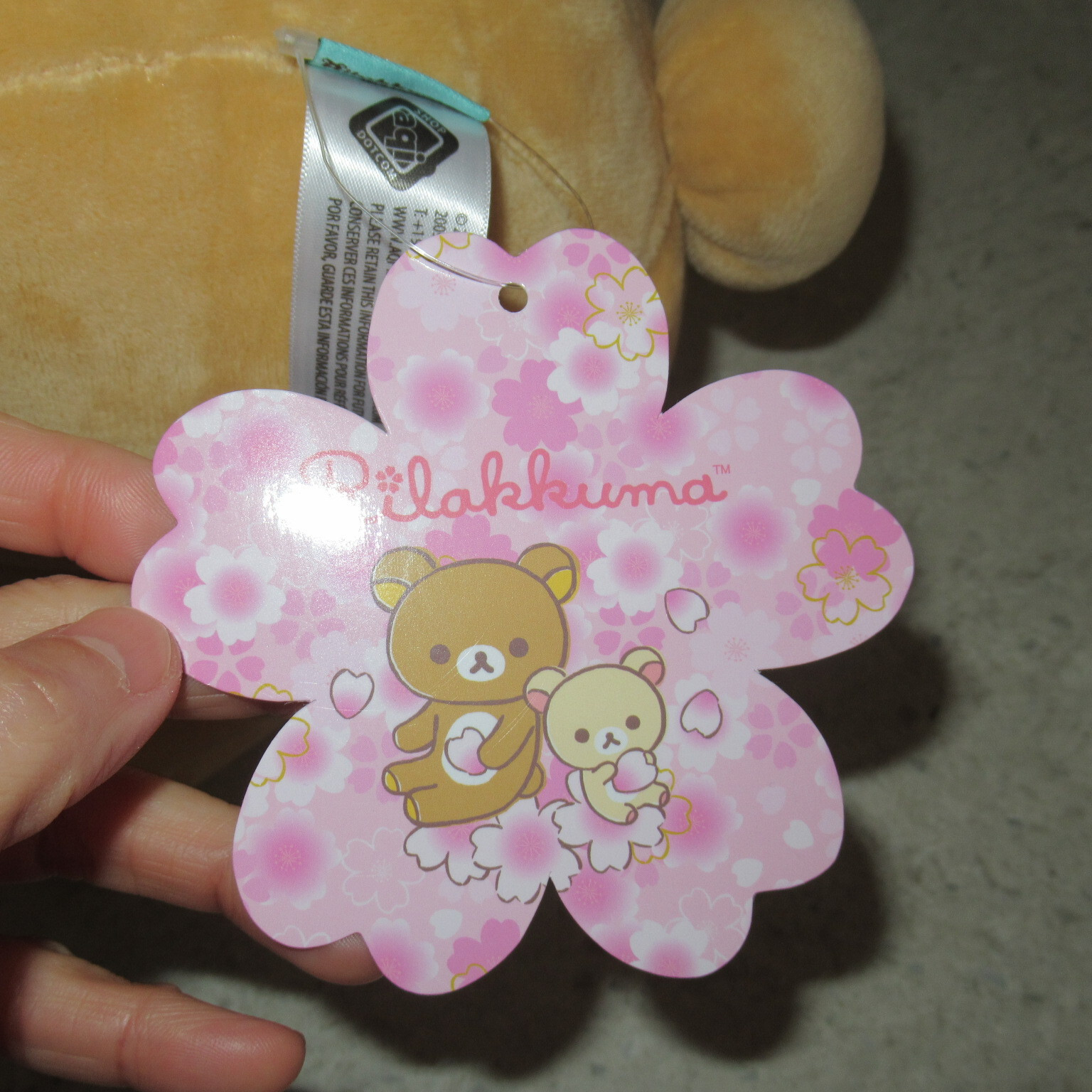 NEW San-X Rilakkuma Korilakkuma Cherry Blossom Brown 14