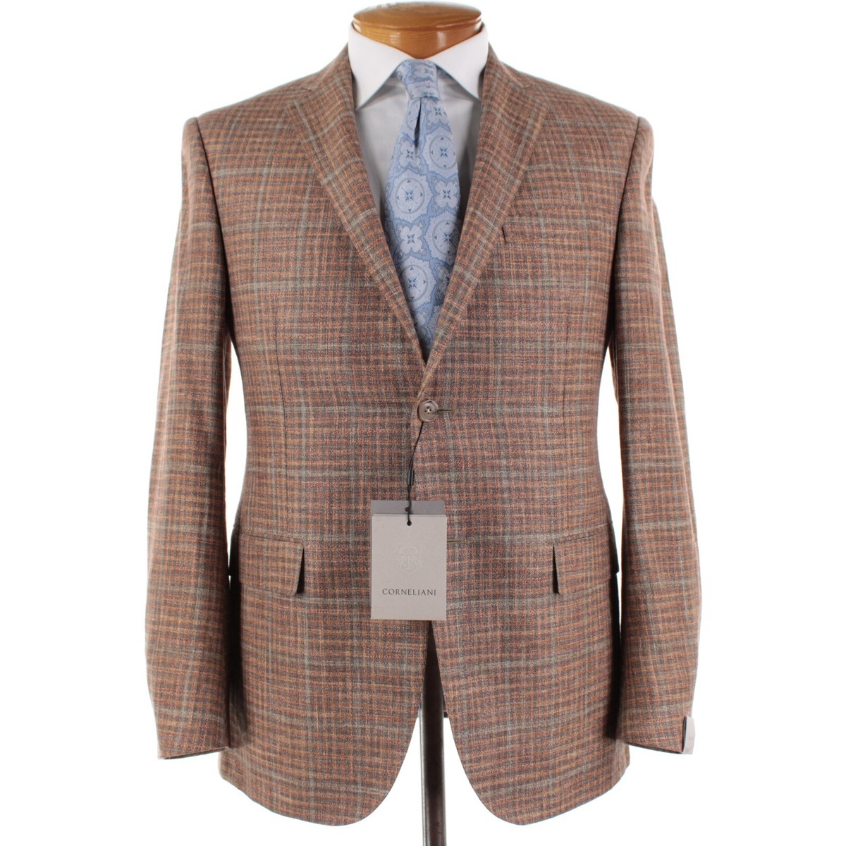 Corneliani NWT Silk / Linen Sport Coat Size 50R (40R US) In Orange