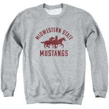 Midwestern State Adult Crewneck Sweatshirt Mustangs L, Athletic Heather, S-3XL