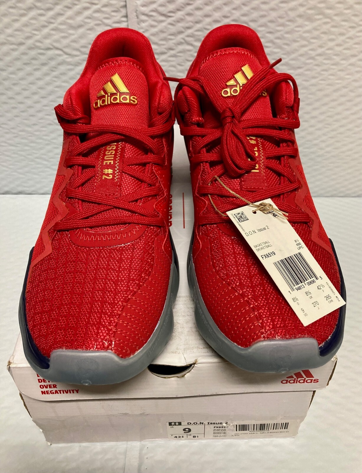 ADIDAS D.O.N. ISSUE 2 MARVEL SPIDER-MAN BASKETBALL SHOES Mens Size 9, Red