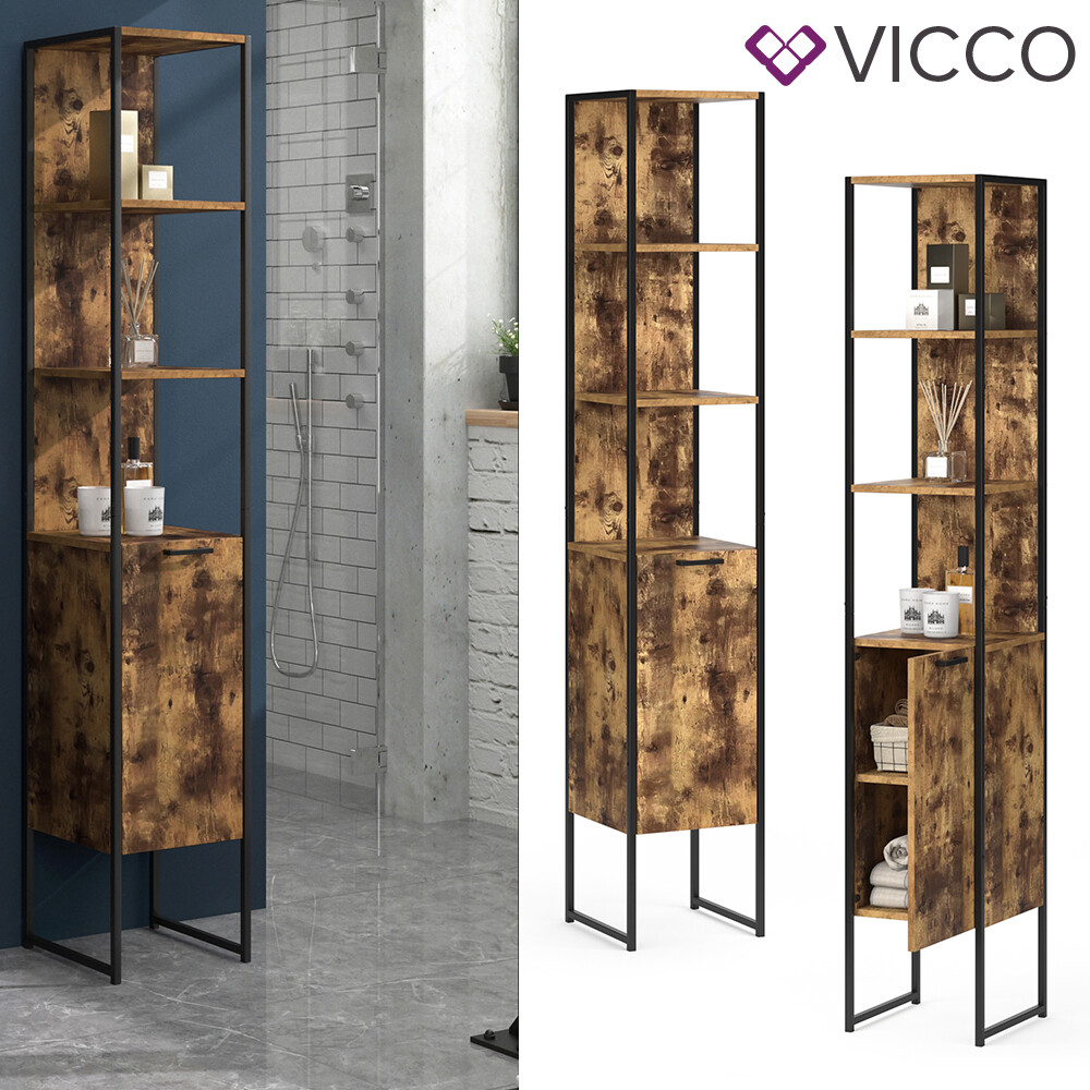 Étagère salle de bain FYRK Vicco avec 5 compartiments pour un rangement vertical optimal