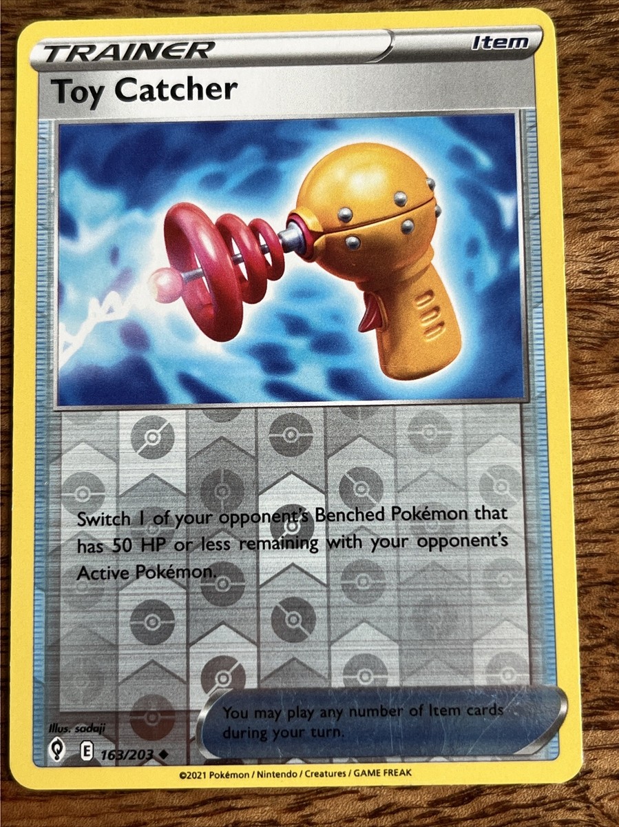 Toy Catcher Trainer Pokemon Card 163/203 Reverse Holo Toy Catcher Trainer Pokemon Card 163/203 Reverse Holo