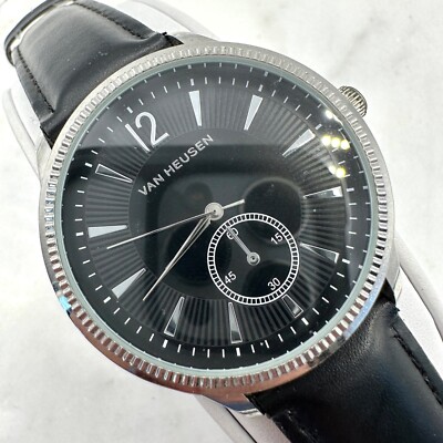 Van Heusen Men's Black Watch, New Battery