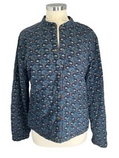 White Stuff Jacket Size 18 Blue Mulberry Tree Pattern Quilted Boho Stunning