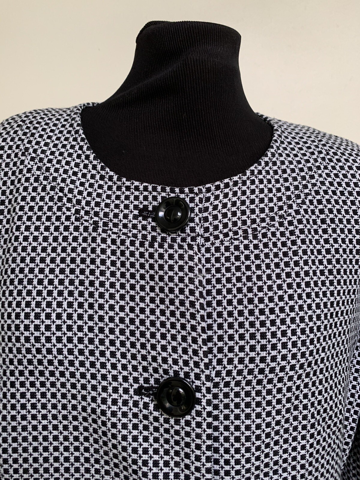 Covington Black White Checkered Jacket Blazer-Lar… - image 2