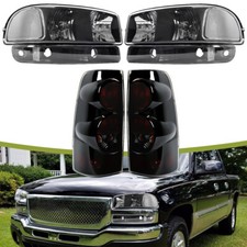 Juego de faros + luces de parachoques + luces traseras para GMC Sierra 1500 2500 3500 1999-2006