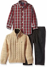 Nautica Baby Boys' 3 Piece Set with Shirt, Sweater and Twill Pant MSRP 54.50