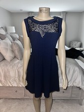 Speechless Short Dark Blue Lacey Zip Up Speechless Dress Size M