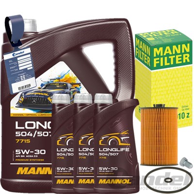 MANN ÖLFILTER+MANNOL 504/507 ÖL passend für 2.0TDI 84-204 PS VW T6 MULTIVAN BUS