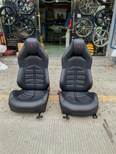 Ferrari California T Manual Sport Bucket Seats Pair Black Leather Red Stitching Ferrari California T Manual Sport Bucket Seats Pair Black Leather Red Stitching