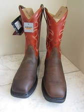 NIB Ariat WorkHog 11" STEEL TOE EH Dark Earth/Brick Mens 10006961 Boots 12 EU 46
