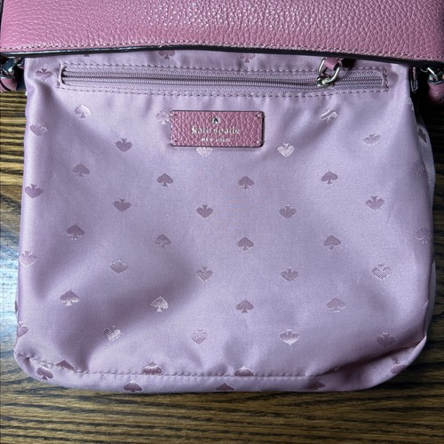 Borsa a tracolla KATE SPADE LEILA top zip lusso pelle di melograno ciottoli - Foto 9 di 12