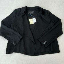 Lucky Brand Black Cropped Blazer Jacket Size M