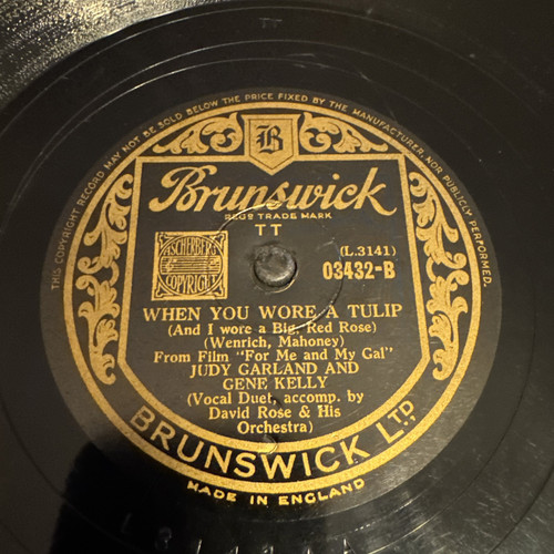 UK Brunswick 78 RPM Judy Garland & Gene Kelly - For Me And My Gal 03432 V+ - Bild 3 von 4