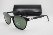NEW PERSOL P 3150-S 95/31 BLACK SILVER AUTHENTIC SUNGLASSES 54-19