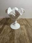 Vintage 1958 3725 MI FENTON Hobnail Milk Glass Jelly Dish