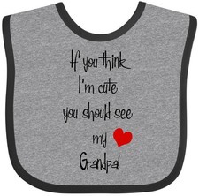 Inktastic Cute Grandpa Baby Bib Father  s Day Gifts Fathers Flowers 2009 Happy