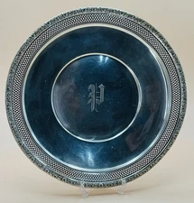 Antique Sterling Silver 9.75" Round Serving Dish Gadroon Edge M. Fred Hirsch Co