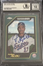FELIPE ALOU Signed 2001 Topps Chrome #344 BAS Autograph Grade 10 Montreal Expos