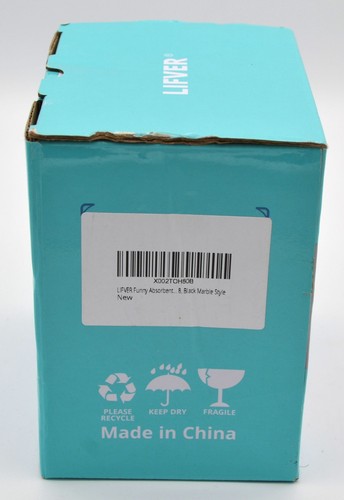 LIFVER Lustige Untersetzer 8er Set - Schwarz Marmoroptik Keramik mit Halter, Korksockel - Bild 5 von 9