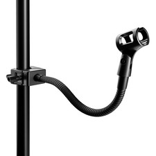 13" Gooseneck Mic Stand w/Super Crab Clamp, Flexible Microphone Arm Mount Hol...