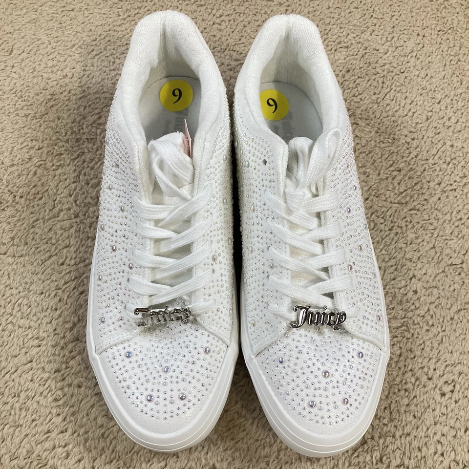 Tênis JUICY COUTURE Feminino Tamanho 9 Alanis B Frisado Metal Stud Branco - Imagem 3 de 4