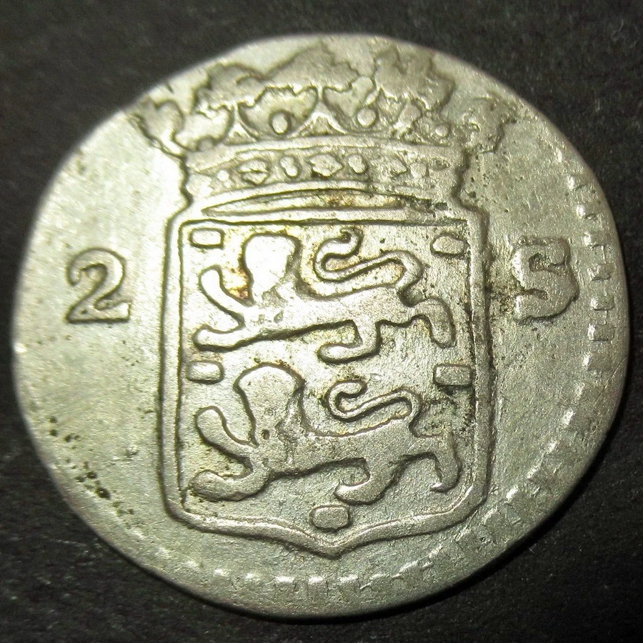 Moneda de diez centavos León de Plata Colonial Nueva York Edición 1789/88 Frisia Occidental Certificada Foto 3 de 4