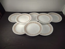 x2 Corelle Salad Desert plates 6 3/4" set lot Summer Impressions Brown