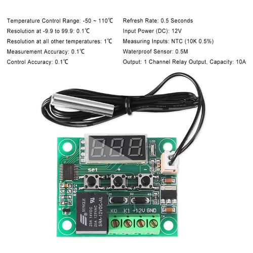 6PCS Temperature Controller Module XH-W1209 LCD Display Digital Thermostat Mo... - Picture 2 of 6