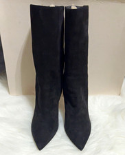 Jimmy Choo Women’s Lorne Black Suede Ankle Zip Pointed Toe Booties 41