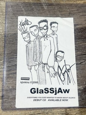 GLASSJAW - Promo Flyer SIGNED AUTOGRAPHED by 2  - Larry Gorman - Todd Weinstock