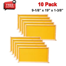 Deep Brood Bee Hives Frames and Wax Foundations 10 Pack Honey With 100% Beeswax