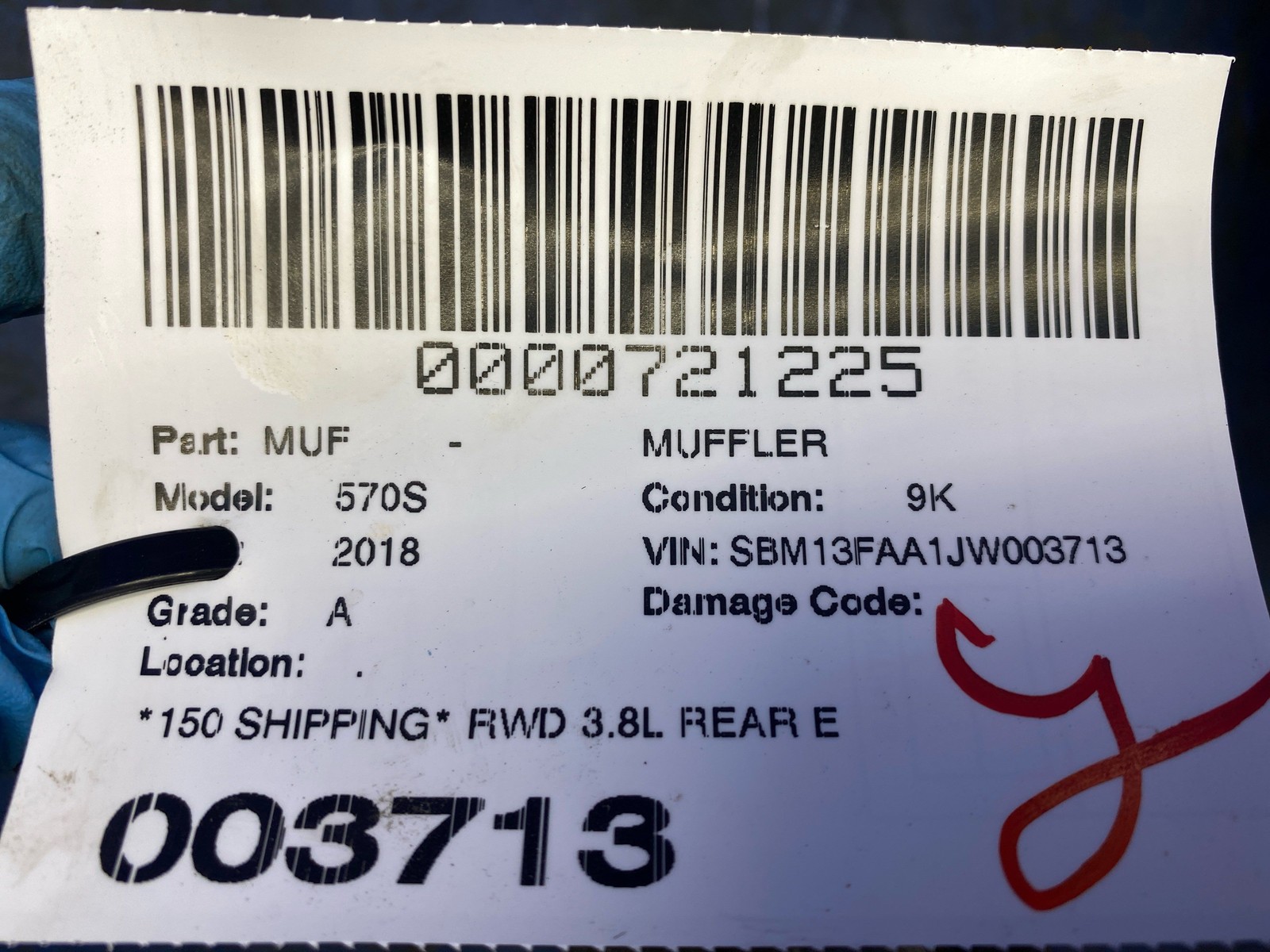 2016-2021 Mclaren 570s RWD 3.8L REAR EXHAUST MUFFLER PIPE W/ TIPS 13H0260CP oem