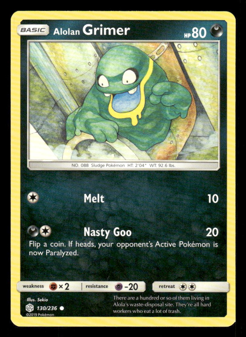 Alolan Grimer 130/236 C Cosmic Eclipse LP Pokemon