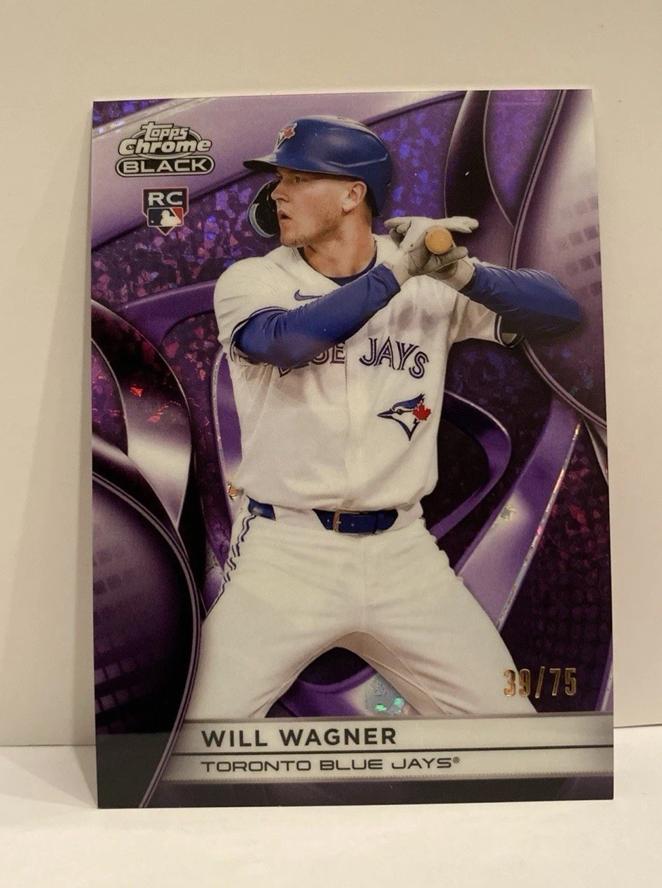 2025 Topps Chrome Black Purple Mini-Diamond Refractor /75 Will Wagner Rookie RC
