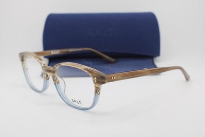 NEW S.A.L.T. SALT HAYES 51 IOK BROWN HORN BLUE FADE AUTHENTIC EYEGLASSES 51-18