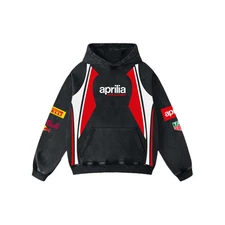 Retro Trackfire Aprilia Racing Washed Hoodie MotoGP World Champion