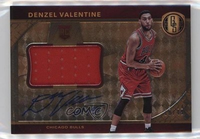 2016 Gold Standard Jersey Jumbos 10/49 Denzel Valentine #313 Rookie Auto RC 6s6