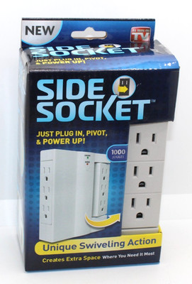 Side Socket Swivel Outlet w/ Surge Protector  As Seen on TV New