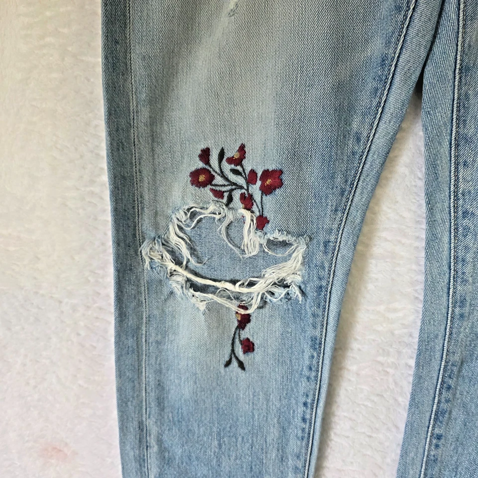 Джинсы Lucky Brand Sienna Slim Boyfriend легкая стирка с цветочной вышивкой размер 2/26 - Изображение 4 из 4