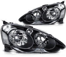 Leftright Headlights Assembly For 2002 2003 2004 Acura Rsx Black Clear Lens