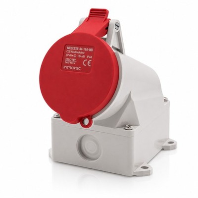 CEE-Wandsteckdose 16A 400V IP44 5-polig (3P+N+E) Industriequalität CE SB